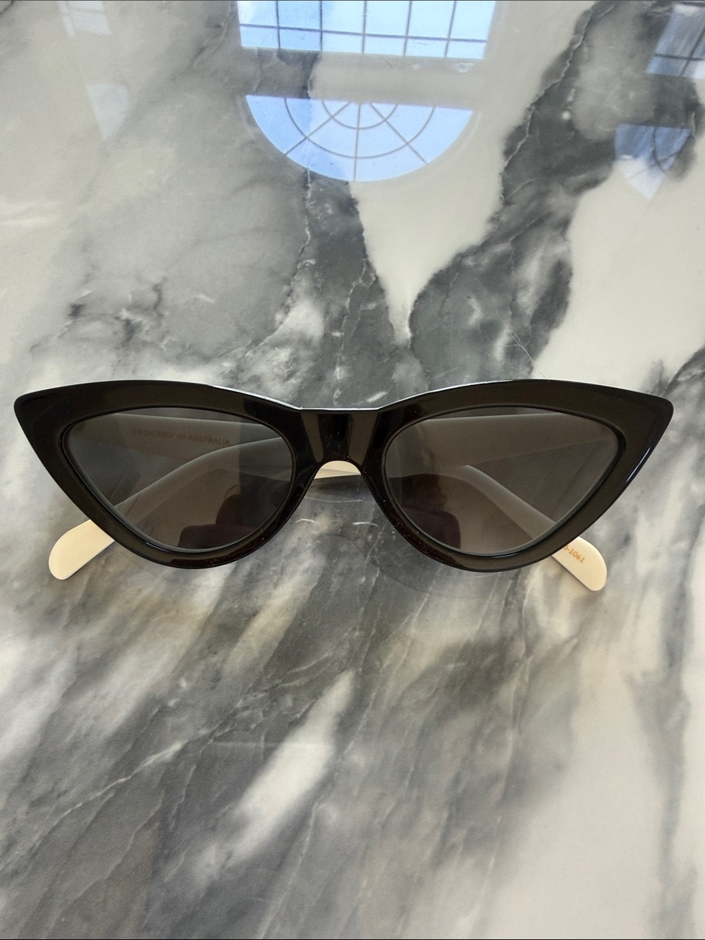 Banbe Cat-Eye Sunglasses in black and Cream